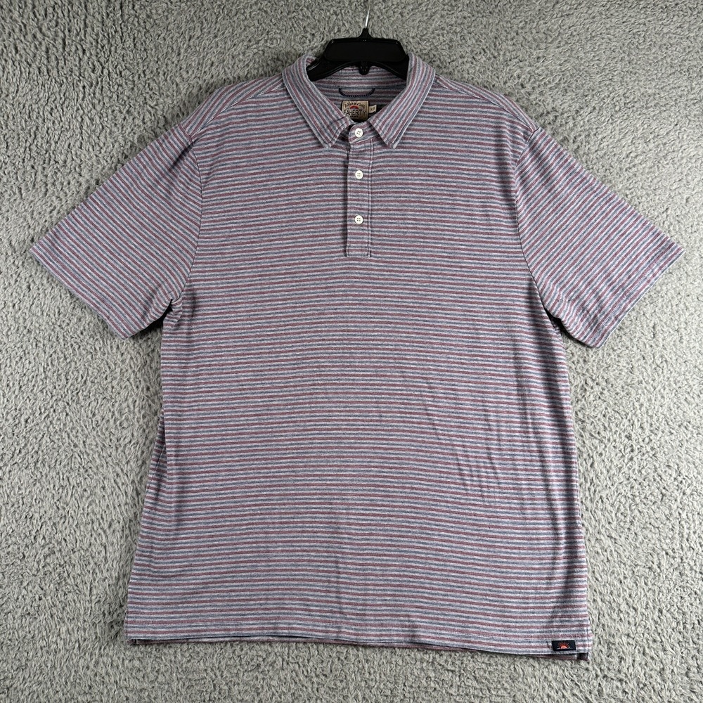 Faherty Shirt Men's XL Striped Movement Polo Stretch Short Sleeve Flaws